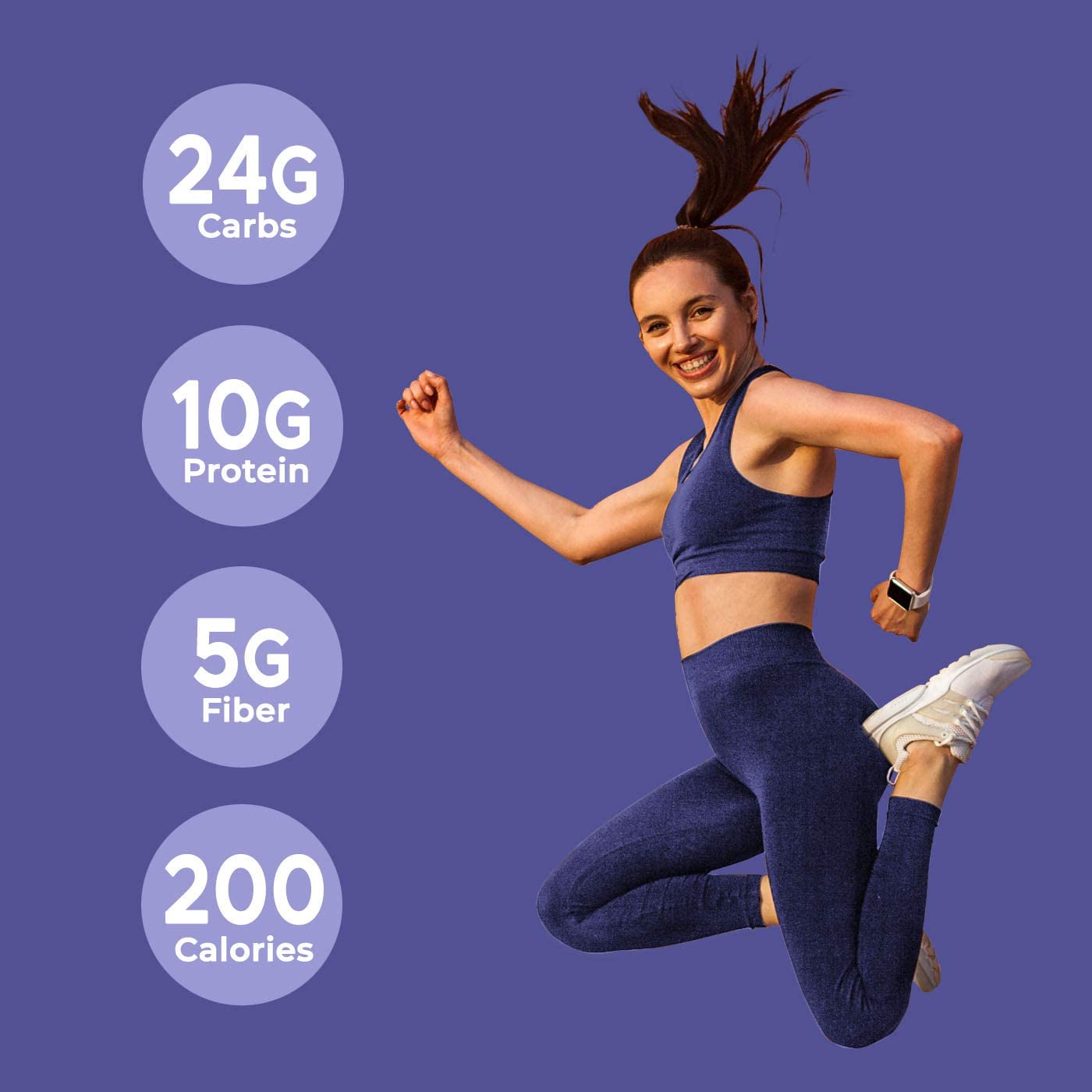 woman jumping in purple