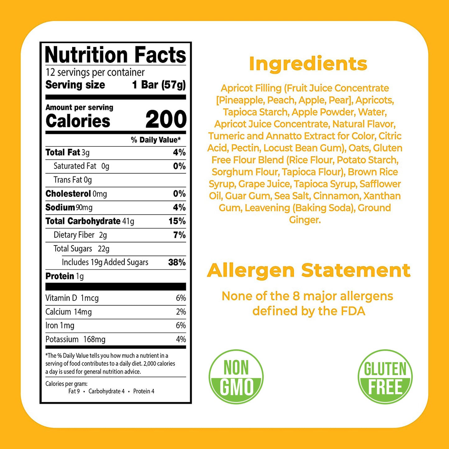 Apricot bar nutrition