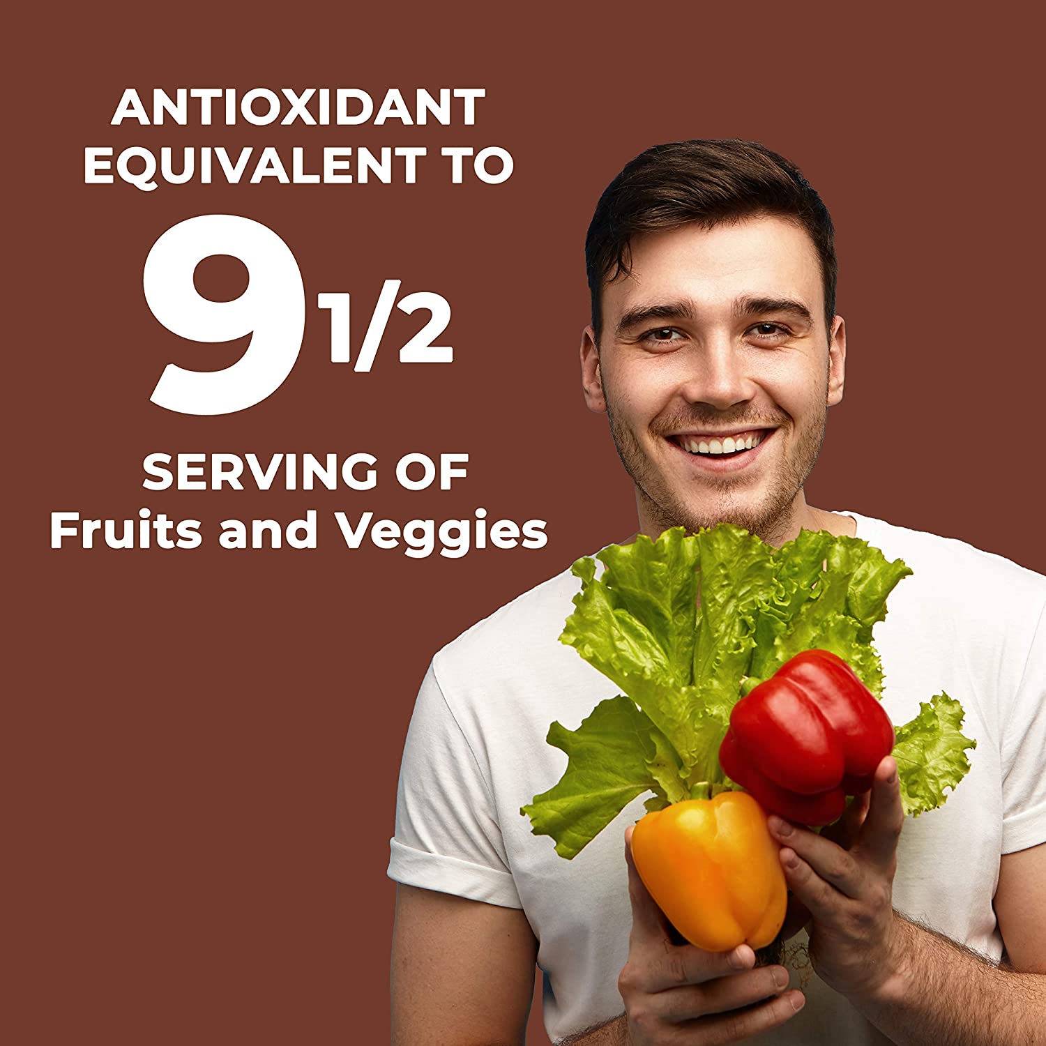 man holding veggies