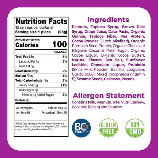 Dark Chocolate Probiotic Bites nutrition