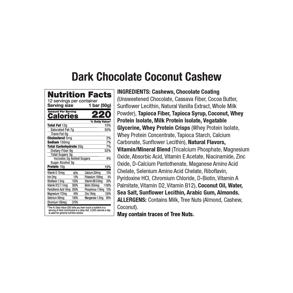 Stabilyze Nutrition Bars ingredients
