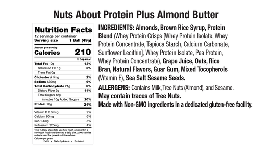 Protein Plus Almond Butter Nut Butter Balls ingredients
