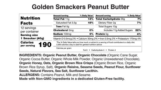golden smackers with peanut butter ingredients
