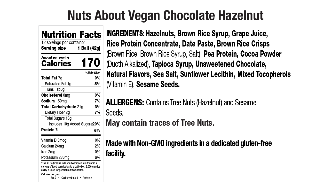 Vegan Chocolate Hazelnut Energy Balls ingredients