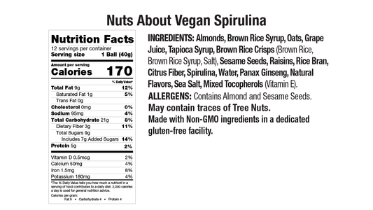 Vegan Spirulina Ginseng Energy Balls ingredients